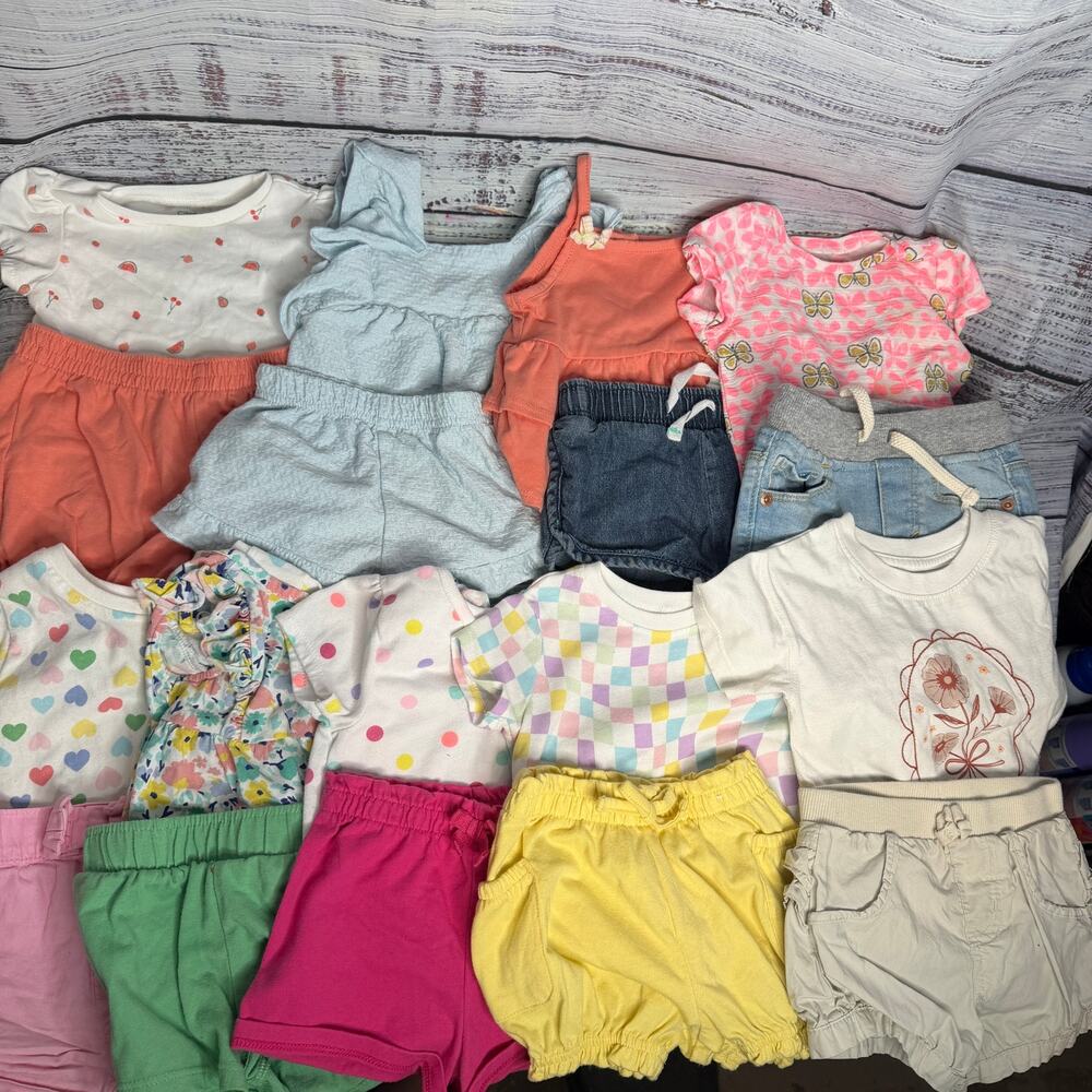 Baby Girl 12M 12-18M Clothing Lot 7 Outfit Sets Carter's Old Navy